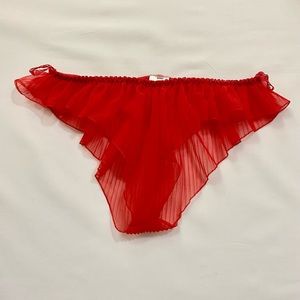 90s Frederick of Hollywood red nylon lingerie panty